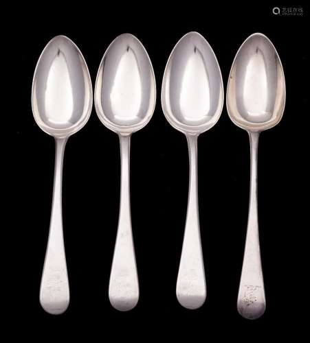 Three George III silver Old English pattern table spoons, ma...