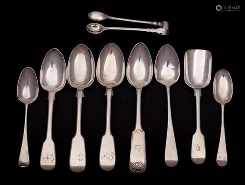 Two George II silver teaspoons, maker Thomas Wynne, marks wo...