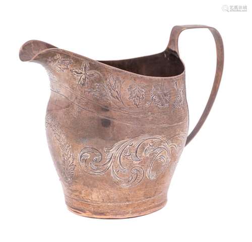 A Georgian silver helmet shape cream jug,