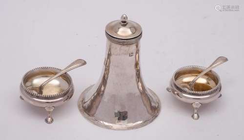 A pair of Victorian silver salts, maker Walter & John Ba...