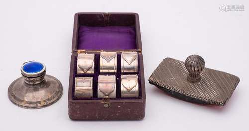 A mixed lot of silver and plated wares: includes a silver an...