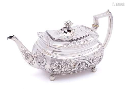 A George III silver teapot, maker Alice & George Burrows...