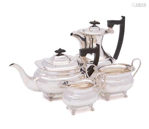 An Elizabeth II silver four-piece tea and coffee set, maker ...