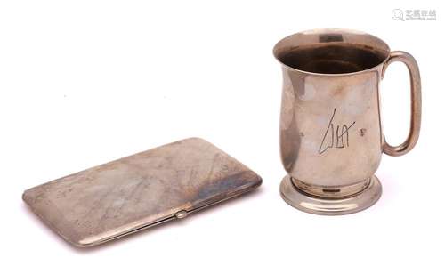 A George VI silver half pint mug, makers mark worn, Birmingh...