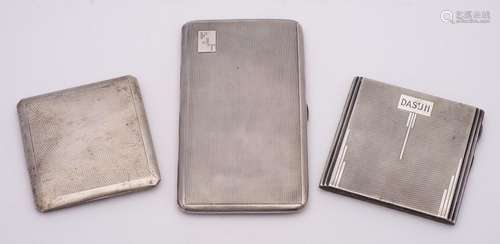 A George VI silver cigarette case, maker James Dixon & S...