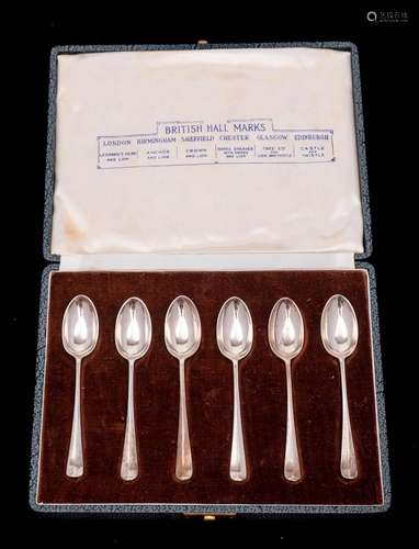 A set of six George VI silver Hanoverian pattern coffee spoo...