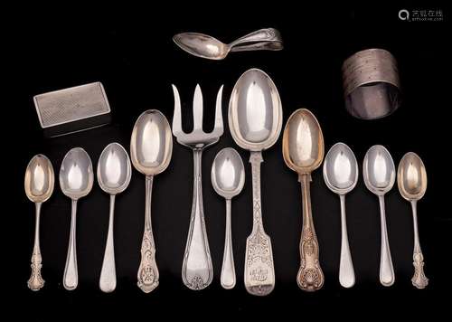 A mixed lot of silver wares, various makers and dates: inclu...