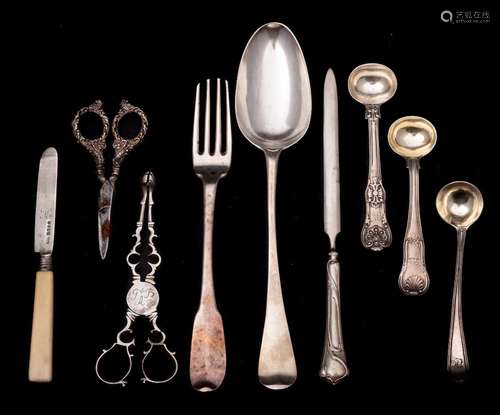 A mixed selection of silver flat wares, various makers and d...