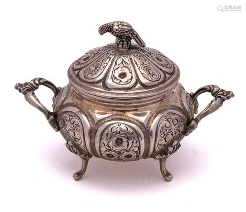 A Continental silver sugar basin and cover,