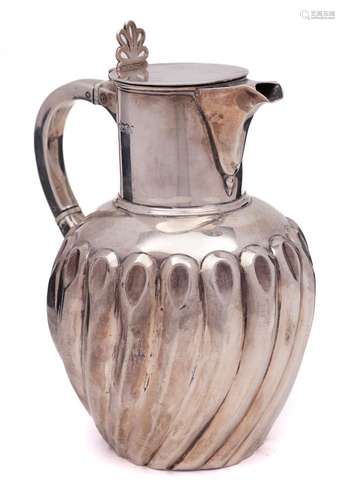 A Victorian silver hot water jug, maker William Hutton &...