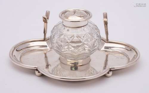 A Victorian silver ink stand, maker John Aldwinckle & Th...