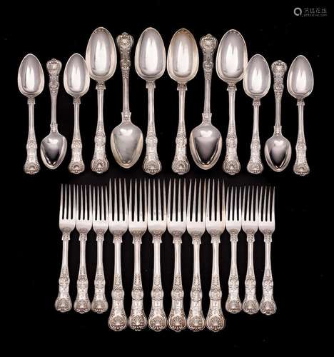 A Victorian part Queens Pattern flatware service maker Chawn...