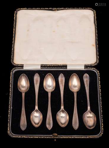 A matched set of six silver coffee spoons, various makers an...