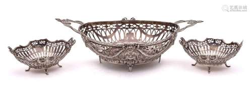 A 19th century Dutch silver fruit dish,