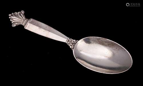 A Georg Jensen, a silver Acanthus pattern caddy spoon, stamp...