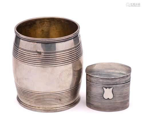 A George III silver mug, makers mark worn possibly PR ?Londo...