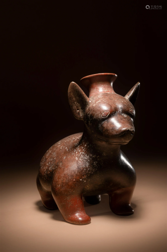 A Colima Dog Effigy Vessel Height 9 1/2 inches (24.2 cm).