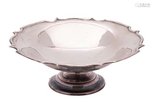 A George V silver pedestal fruit dish, maker Barker Brothers...