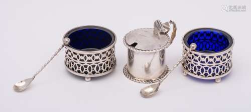 A pair of Victorian silver salts, maker George Unite, Birmin...
