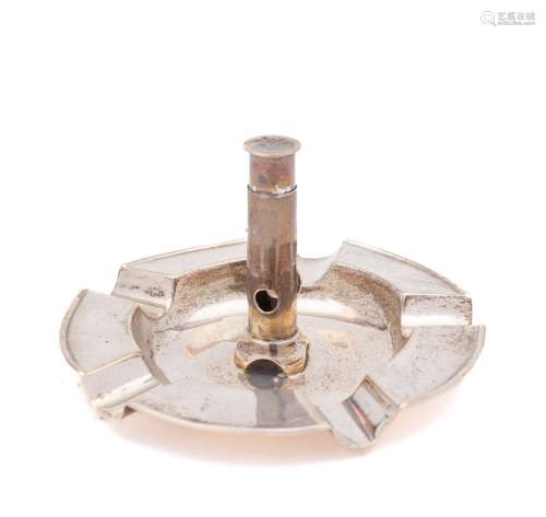 A circular silver cigar cutter/ashtray, maker Deakin & F...
