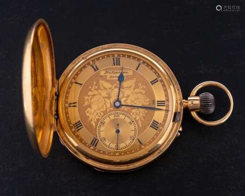 An 18ct gold Benson full hunter keyless pocket watch: the th...