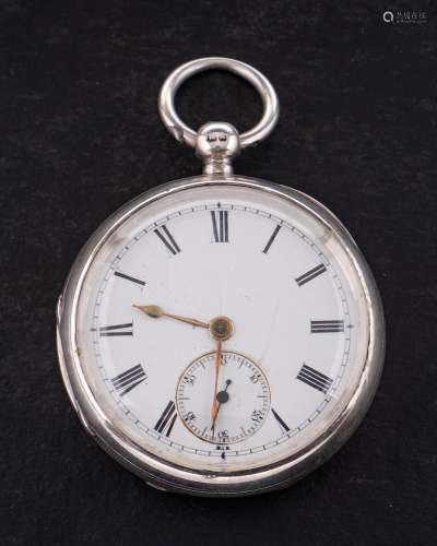 A silver key-wound pocket watch: the single-fusee full-plate...
