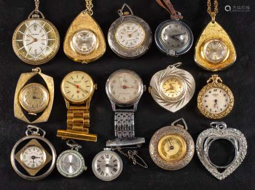 A selection of ladies pocket and fob watches: to include Cor...