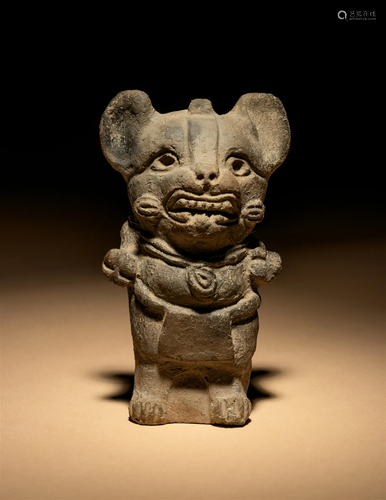 A Zapotec Terracotta Jaguar Height 5 inches (12.7 cm).