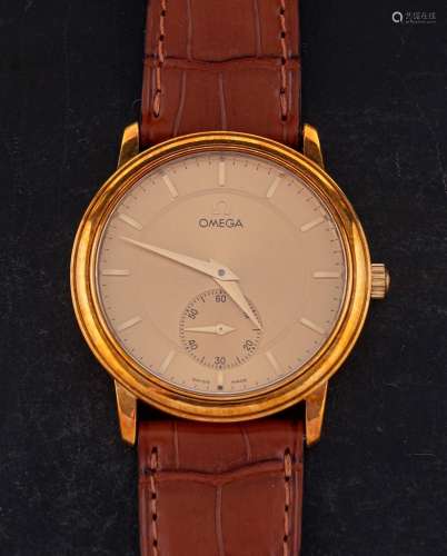 An 18ct gold Omega Thin manual wind wristwatch: the round di...