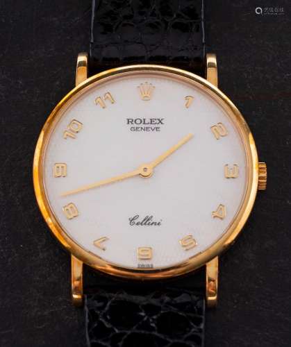 An 18ct gold diamond studded Rolex Cellini wristwatch: the r...