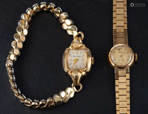 A Rolex and a Bulova wristwatch,: the Precision Rolex with b...