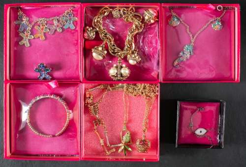 Six necklaces, a bangle, a bracelet and a brooch by Butler a...
