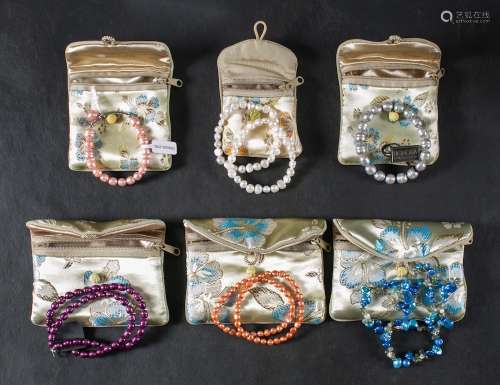 A group of dyed, freshwater pearl jewellery from the Honora ...