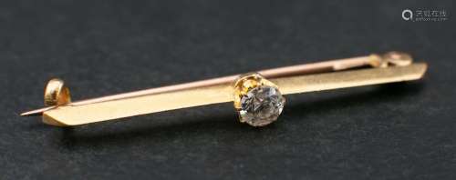 A old-cut diamond bar brooch,: estimated diamond weight ca. ...