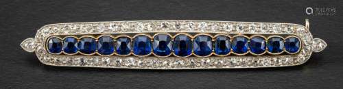 An early twentieth century, 18ct gold and silver sapphire an...