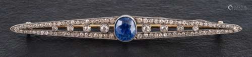 An early 20th century, openwork, sapphire, single and old-cu...