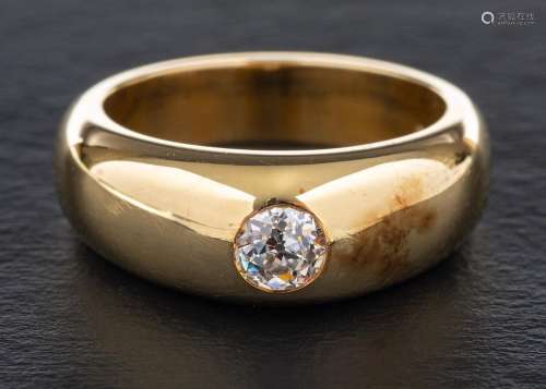 An 18ct gold, old-cut diamond, gypsy set ring,: estimated di...