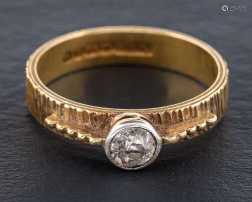 An 18ct gold old-cut diamond ring,: estimated diamond weight...