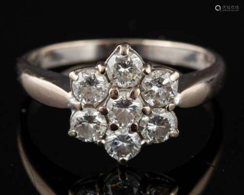 A diamond cluster ring,: set with brilliant cut diamonds, ap...