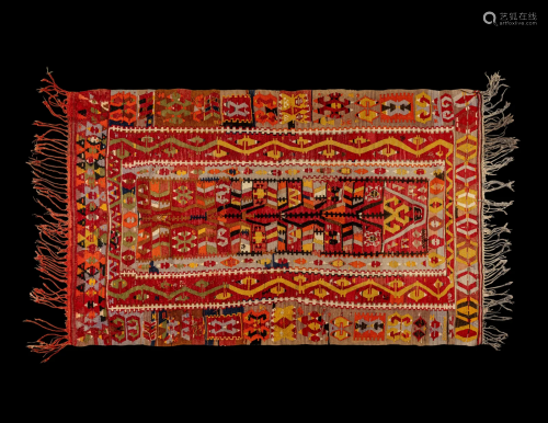 A Turkish Kilim Wool Rug Width 6 feet 8 9/16 inches (204.63 ...