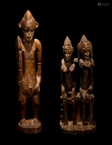 Two Senufo Wood Figures Height of largest 29 1/2 inches (75 ...