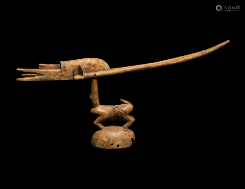 A Bamana Wood Antelope (Chiwara) Width 33 3/4 inches (85.73 ...