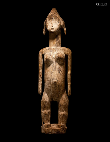 A Mumuye Wood Female Figure Height 26 11/16 inches (68 cm).