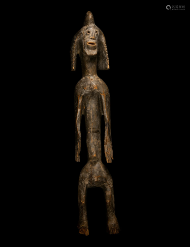 A Mumuye Wood Figure Height 29 1/8 inches (74 cm).