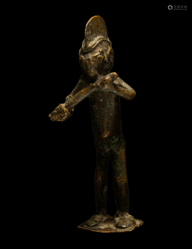 A Baule Bronze Standing Figure Height 4 1/2 inches (11.6 cm)...