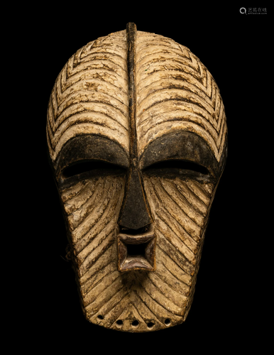 A Songye Wood Female Mask (Kifwebe) Height 11 inches (27.9 c...