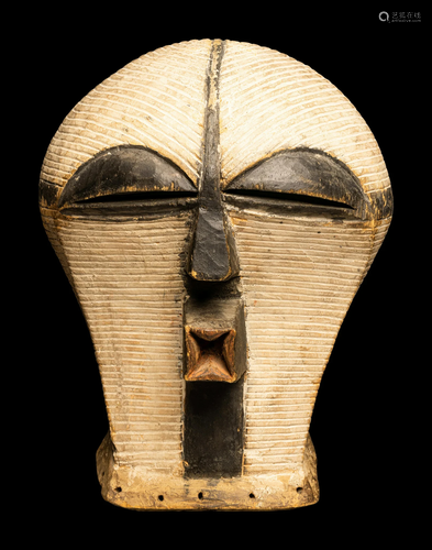 A Songye Wood Female Mask (Kifwebe) Height 12 inches (30.5 c...