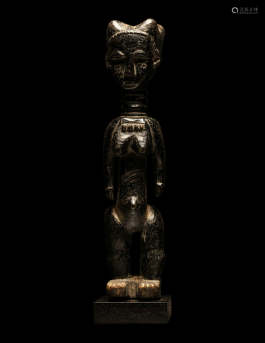 An Atye Wood Female Figure Height 11 1/16 inches (28 cm).