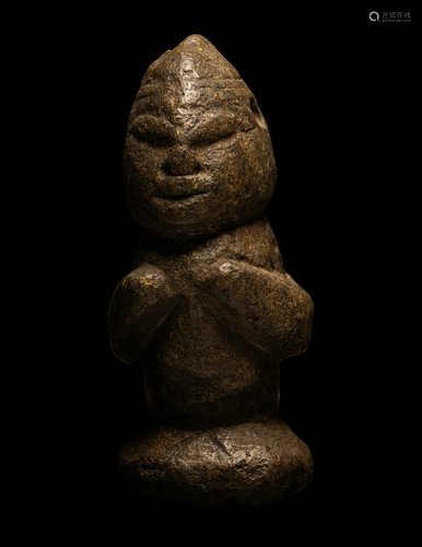 A Kissi Stone Male Figure Height 5 inches (12.8 cm).