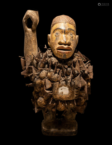 A Yombe or Kongo Oath Making Figure (Nail Fetish) Height 14 ...